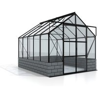 VITAVIA Gewächshaus »Cassandra«, 8,3 m², Stein/Aluminium/ESG Glas, winterfest – silberfarben VITAVIA Gewächshaus »Cassandra«, 8,3 m², Stein/Aluminium/ESG Glas, winterfest – silberfarben