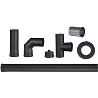 FIREFIX® Pelletrohr-Set, Ø: 8 cm, Stärke: 1,2 mm, Stahl – schwarz FIREFIX® Pelletrohr-Set, Ø: 8 cm, Stärke: 1,2 mm, Stahl – schwarz