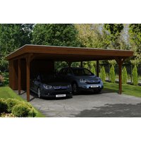 SKANHOLZ Carport »Spessart«, BxT: 611 x 846 cm, Firsthöhe: 258 cm, lasiert – braun SKANHOLZ Carport »Spessart«, BxT: 611 x 846 cm, Firsthöhe: 258 cm, lasiert – braun