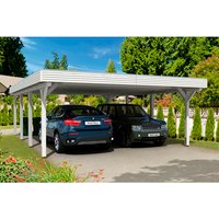 SKANHOLZ Carport »Spessart«, BxT: 611 x 846 cm, Firsthöhe: 258 cm, lasiert – weiss SKANHOLZ Carport »Spessart«, BxT: 611 x 846 cm, Firsthöhe: 258 cm, lasiert – weiss