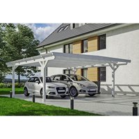 SKANHOLZ Carport »Odenwald«, BxT: 640 x 648 cm, Firsthöhe: 244 cm, lasiert – weiss SKANHOLZ Carport »Odenwald«, BxT: 640 x 648 cm, Firsthöhe: 244 cm, lasiert – weiss