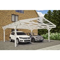 SKANHOLZ Carport »Westerwald«, BxT: 570 x 648 cm, Firsthöhe: 314 cm, lasiert – weiss SKANHOLZ Carport »Westerwald«, BxT: 570 x 648 cm, Firsthöhe: 314 cm, lasiert – weiss