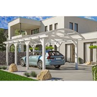SKANHOLZ Carport »Franken«, BxT: 376 x 755 cm, Firsthöhe: 293 cm, lasiert – weiss SKANHOLZ Carport »Franken«, BxT: 376 x 755 cm, Firsthöhe: 293 cm, lasiert – weiss