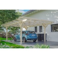 SKANHOLZ Carport »Odenwald«, BxT: 428 x 648 cm, Firsthöhe: 238 cm, unbehandelt – beige SKANHOLZ Carport »Odenwald«, BxT: 428 x 648 cm, Firsthöhe: 238 cm, unbehandelt – beige