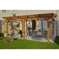 SKANHOLZ Terrassenüberdachung »Siena«, Breite: 541 cm, Dach: Polycarbonat (PC), eiche hell – braun SKANHOLZ Terrassenüberdachung »Siena«, Breite: 541 cm, Dach: Polycarbonat (PC), eiche hell – braun