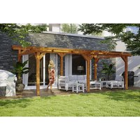SKANHOLZ Terrassenüberdachung »Siena«, Breite: 648 cm, Dach: Polycarbonat (PC), eiche hell – braun SKANHOLZ Terrassenüberdachung »Siena«, Breite: 648 cm, Dach: Polycarbonat (PC), eiche hell – braun