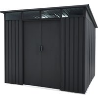 PERGART Gerätehaus »Lübeck 89«, Metall, BxHxT: 238 x 203 x 278 cm (Außenmaße inkl. Dachüberstand) – grau PERGART Gerätehaus »Lübeck 89«, Metall, BxHxT: 238 x 203 x 278 cm (Außenmaße inkl. Dachüberstand) – grau