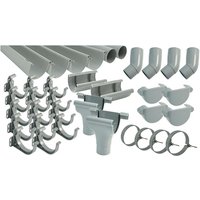 MARLEY Dachrinnen-Set, Nennweite: 75 mm, Kunststoff (PVC) – grau MARLEY Dachrinnen-Set, Nennweite: 75 mm, Kunststoff (PVC) – grau