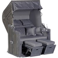 SUNNY SMART Strandkorb »Rustikal«, BxHxT: 125 x 160 x 90 cm, Halblieger, anthrazitfarben/grau SUNNY SMART Strandkorb »Rustikal«, BxHxT: 125 x 160 x 90 cm, Halblieger, anthrazitfarben/grau