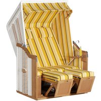 SUNNY SMART Strandkorb »Rustikal«, BxHxT: 120 x 160 x 80 cm, Halblieger, weiß/natur – weiss SUNNY SMART Strandkorb »Rustikal«, BxHxT: 120 x 160 x 80 cm, Halblieger, weiß/natur – weiss