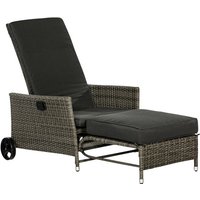 MERXX Gartenliege, Stahl, inkl. Auflage – grau MERXX Gartenliege, Stahl, inkl. Auflage – grau