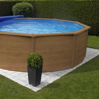 KWAD Rundpool »Steely Supreme wood«, braun, ØxH: 550 x 132 cm KWAD Rundpool »Steely Supreme wood«, braun, ØxH: 550 x 132 cm