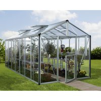 VITAVIA Gewächshaus »Zeus«, 13,8 m², Aluminium/Glas, winterfest – silberfarben VITAVIA Gewächshaus »Zeus«, 13,8 m², Aluminium/Glas, winterfest – silberfarben