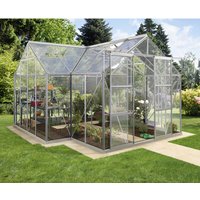 VITAVIA Gewächshaus »Sirona«, 13 m², Aluminium/ESG Glas, winterfest – silberfarben VITAVIA Gewächshaus »Sirona«, 13 m², Aluminium/ESG Glas, winterfest – silberfarben