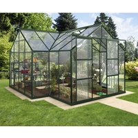VITAVIA Gewächshaus »Sirona«, 13 m², Aluminium/ESG Glas, winterfest – gruen VITAVIA Gewächshaus »Sirona«, 13 m², Aluminium/ESG Glas, winterfest – gruen