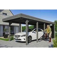 SKANHOLZ Carport »Friesland Set 2«, BxT: 314 x 708 cm, Firsthöhe: 241 cm, lasiert – grau SKANHOLZ Carport »Friesland Set 2«, BxT: 314 x 708 cm, Firsthöhe: 241 cm, lasiert – grau