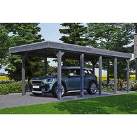 SKANHOLZ Carport »Friesland«, BxT: 314 x 708 cm, Firsthöhe: 241 cm, lasiert – grau SKANHOLZ Carport »Friesland«, BxT: 314 x 708 cm, Firsthöhe: 241 cm, lasiert – grau