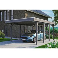 SKANHOLZ Carport »Friesland«, BxT: 397 x 555 cm, Firsthöhe: 241 cm, lasiert – grau SKANHOLZ Carport »Friesland«, BxT: 397 x 555 cm, Firsthöhe: 241 cm, lasiert – grau