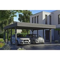 SKANHOLZ Carport »Friesland«, BxT: 557 x 555 cm, Firsthöhe: 254 cm, lasiert – grau SKANHOLZ Carport »Friesland«, BxT: 557 x 555 cm, Firsthöhe: 254 cm, lasiert – grau