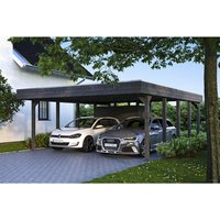 SKANHOLZ Carport »Friesland Set 4«, BxT: 557 x 708 cm, Firsthöhe: 254 cm, lasiert – grau SKANHOLZ Carport »Friesland Set 4«, BxT: 557 x 708 cm, Firsthöhe: 254 cm, lasiert – grau