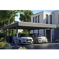 SKANHOLZ Carport »Friesland«, BxT: 557 x 708 cm, Firsthöhe: 254 cm, lasiert – grau SKANHOLZ Carport »Friesland«, BxT: 557 x 708 cm, Firsthöhe: 254 cm, lasiert – grau