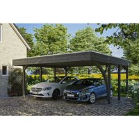 SKANHOLZ Carport »Friesland Set 7«, BxT: 557 x 555 cm, Firsthöhe: 254 cm, lasiert – grau SKANHOLZ Carport »Friesland Set 7«, BxT: 557 x 555 cm, Firsthöhe: 254 cm, lasiert – grau