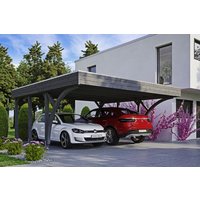 SKANHOLZ Carport »Friesland Set 8«, BxT: 557 x 555 cm, Firsthöhe: 254 cm, lasiert – grau SKANHOLZ Carport »Friesland Set 8«, BxT: 557 x 555 cm, Firsthöhe: 254 cm, lasiert – grau