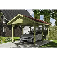 SKANHOLZ Carport »Wallgau«, BxT: 380 x 500 cm, Firsthöhe: 313 cm, imprägniert – gruen SKANHOLZ Carport »Wallgau«, BxT: 380 x 500 cm, Firsthöhe: 313 cm, imprägniert – gruen