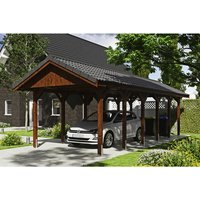 SKANHOLZ Carport »Wallgau«, BxT: 380 x 900 cm, Firsthöhe: 313 cm, lasiert – braun SKANHOLZ Carport »Wallgau«, BxT: 380 x 900 cm, Firsthöhe: 313 cm, lasiert – braun