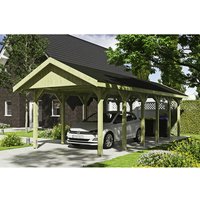 SKANHOLZ Carport »Wallgau«, BxT: 380 x 900 cm, Firsthöhe: 313 cm, imprägniert – gruen SKANHOLZ Carport »Wallgau«, BxT: 380 x 900 cm, Firsthöhe: 313 cm, imprägniert – gruen