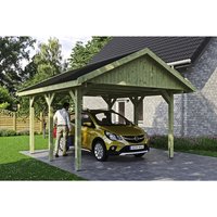 SKANHOLZ Carport »Wallgau«, BxT: 430 x 500 cm, Firsthöhe: 326 cm, imprägniert – gruen SKANHOLZ Carport »Wallgau«, BxT: 430 x 500 cm, Firsthöhe: 326 cm, imprägniert – gruen
