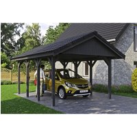 SKANHOLZ Carport »Wallgau«, BxT: 430 x 600 cm, Firsthöhe: 326 cm, lasiert – grau SKANHOLZ Carport »Wallgau«, BxT: 430 x 600 cm, Firsthöhe: 326 cm, lasiert – grau