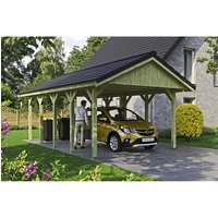 SKANHOLZ Carport »Wallgau«, BxT: 430 x 750 cm, Firsthöhe: 326 cm, imprägniert – gruen SKANHOLZ Carport »Wallgau«, BxT: 430 x 750 cm, Firsthöhe: 326 cm, imprägniert – gruen