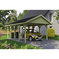 SKANHOLZ Carport »Wallgau«, BxT: 430 x 750 cm, Firsthöhe: 326 cm, imprägniert – gruen SKANHOLZ Carport »Wallgau«, BxT: 430 x 750 cm, Firsthöhe: 326 cm, imprägniert – gruen