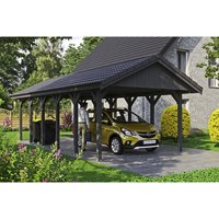 SKANHOLZ Carport »Wallgau«, BxT: 430 x 900 cm, Firsthöhe: 326 cm, lasiert – grau SKANHOLZ Carport »Wallgau«, BxT: 430 x 900 cm, Firsthöhe: 326 cm, lasiert – grau
