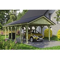 SKANHOLZ Carport »Wallgau«, BxT: 430 x 900 cm, Firsthöhe: 326 cm, imprägniert – gruen SKANHOLZ Carport »Wallgau«, BxT: 430 x 900 cm, Firsthöhe: 326 cm, imprägniert – gruen