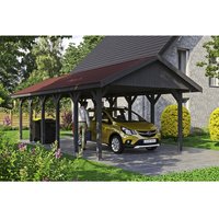 SKANHOLZ Carport »Wallgau«, BxT: 430 x 900 cm, Firsthöhe: 326 cm, lasiert – grau SKANHOLZ Carport »Wallgau«, BxT: 430 x 900 cm, Firsthöhe: 326 cm, lasiert – grau
