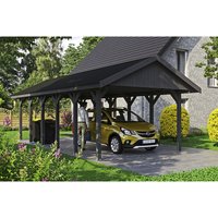 SKANHOLZ Carport »Wallgau«, BxT: 430 x 900 cm, Firsthöhe: 326 cm, lasiert – grau SKANHOLZ Carport »Wallgau«, BxT: 430 x 900 cm, Firsthöhe: 326 cm, lasiert – grau