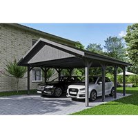 SKANHOLZ Carport »Wallgau«, BxT: 620 x 600 cm, Firsthöhe: 354 cm, lasiert – grau SKANHOLZ Carport »Wallgau«, BxT: 620 x 600 cm, Firsthöhe: 354 cm, lasiert – grau