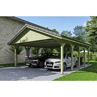 SKANHOLZ Carport »Wallgau«, BxT: 620 x 750 cm, Firsthöhe: 354 cm, imprägniert – gruen SKANHOLZ Carport »Wallgau«, BxT: 620 x 750 cm, Firsthöhe: 354 cm, imprägniert – gruen