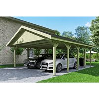 SKANHOLZ Carport »Wallgau«, BxT: 620 x 750 cm, Firsthöhe: 354 cm, imprägniert – gruen SKANHOLZ Carport »Wallgau«, BxT: 620 x 750 cm, Firsthöhe: 354 cm, imprägniert – gruen