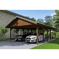 SKANHOLZ Carport »Wallgau«, BxT: 620 x 900 cm, Firsthöhe: 354 cm, lasiert – braun SKANHOLZ Carport »Wallgau«, BxT: 620 x 900 cm, Firsthöhe: 354 cm, lasiert – braun