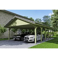 SKANHOLZ Carport »Wallgau«, BxT: 620 x 900 cm, Firsthöhe: 354 cm, imprägniert – gruen SKANHOLZ Carport »Wallgau«, BxT: 620 x 900 cm, Firsthöhe: 354 cm, imprägniert – gruen