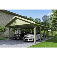 SKANHOLZ Carport »Wallgau«, BxT: 620 x 900 cm, Firsthöhe: 354 cm, imprägniert – gruen SKANHOLZ Carport »Wallgau«, BxT: 620 x 900 cm, Firsthöhe: 354 cm, imprägniert – gruen