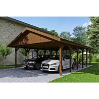 SKANHOLZ Carport »Wallgau«, BxT: 620 x 900 cm, Firsthöhe: 354 cm, lasiert – braun SKANHOLZ Carport »Wallgau«, BxT: 620 x 900 cm, Firsthöhe: 354 cm, lasiert – braun