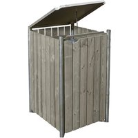 Hide Mülltonnenbox, aus Holz, 70x115x81cm (BxHxT), 240 Liter - braun