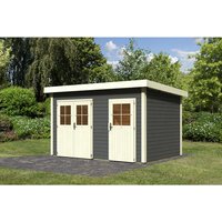 KARIBU Gartenhaus »Tintrup«, Holz, BxHxT: 364 x 230 x 244 cm (Außenmaße inkl. Dachüberstand) – grau KARIBU Gartenhaus »Tintrup«, Holz, BxHxT: 364 x 230 x 244 cm (Außenmaße inkl. Dachüberstand) – grau