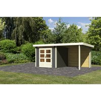 KARIBU Gartenhaus »Kandern 3«, Holz, BxHxT: 445 x 222 x 244 cm (Außenmaße inkl. Dachüberstand) - grau |  Fichte  |  5,5 m² KARIBU Gartenhaus »Kandern 3«, Holz, BxHxT: 445 x 222 x 244 cm (Außenmaße inkl. Dachüberstand) - grau |  Fichte  |  5,5 m²