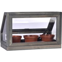 DOBAR Indoor-Gewächshaus, BxL: 20 x 38 cm, Holz, anthrazit – grau DOBAR Indoor-Gewächshaus, BxL: 20 x 38 cm, Holz, anthrazit – grau