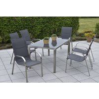 MERXX Gartenmöbelset »Lucca«, 6 Sitzplätze, Edelstahl/Textil – silberfarben | grau Rabatt: 20 % MERXX Gartenmöbelset »Lucca«, 6 Sitzplätze, Edelstahl/Textil – silberfarben | grau Rabatt: 20 %
